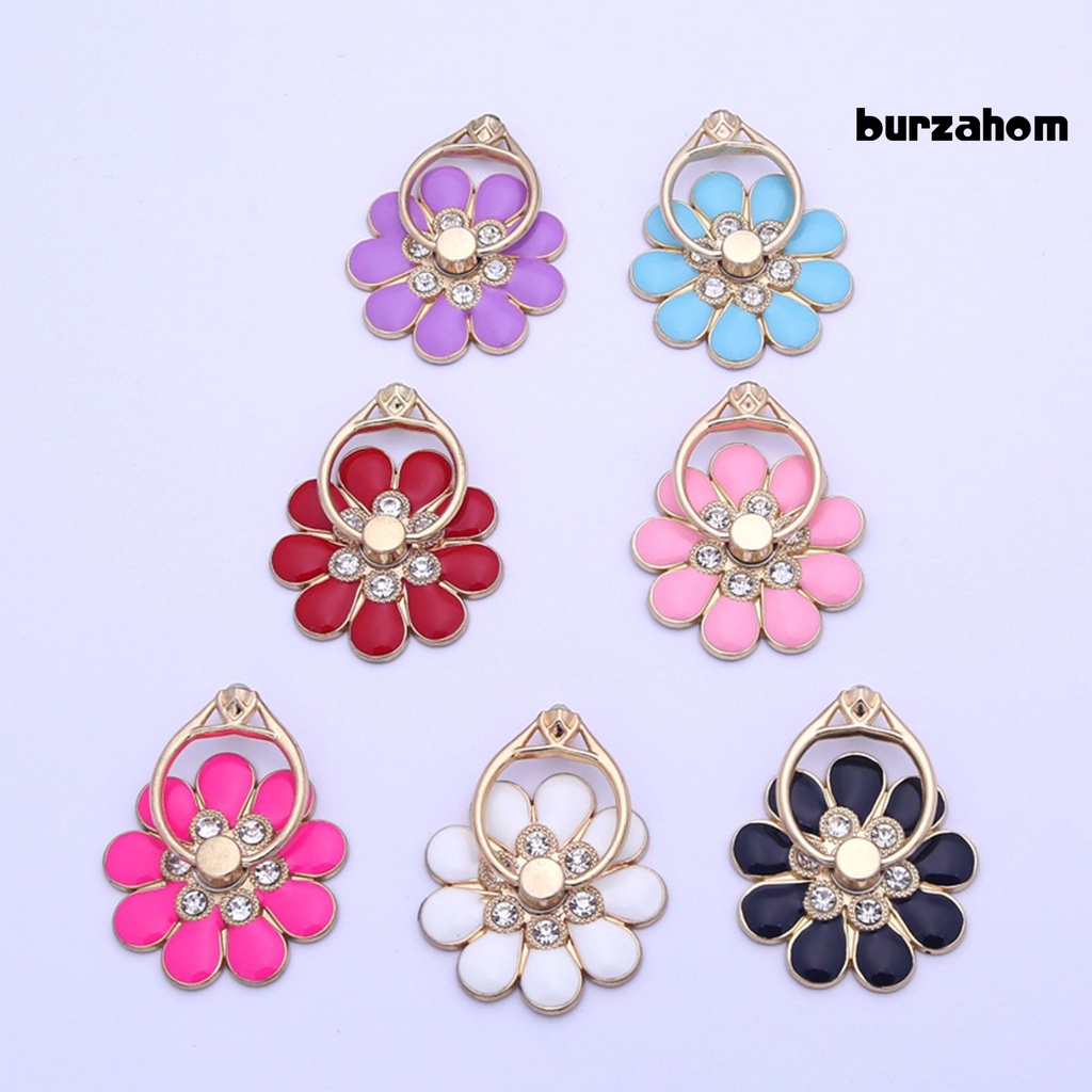 Giá Đỡ Điện Thoại / Máy Tính Bảng Bằng Kim Loại Hình Hoa Đính Đá Xoay 360 Độ Thông Dụng