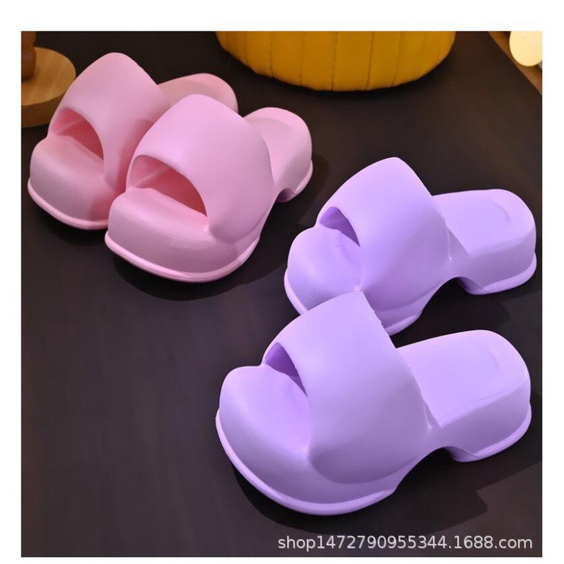 Dép nữ quai ngang, dép bánh mì đế cao 4,5 CM chất liệu EVA đúc nguyên khối kiểu dáng sang chảnh, siêu êm ái.