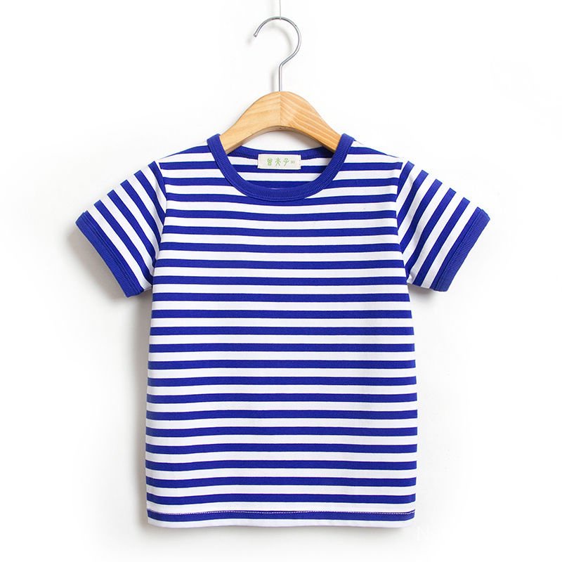 Áo Thun Cotton Đồng Phục Thủy Thủ Tay Lỡ Kẻ Sọc Ngang Phong Cách Quân Đội Cho Cặp Đôi