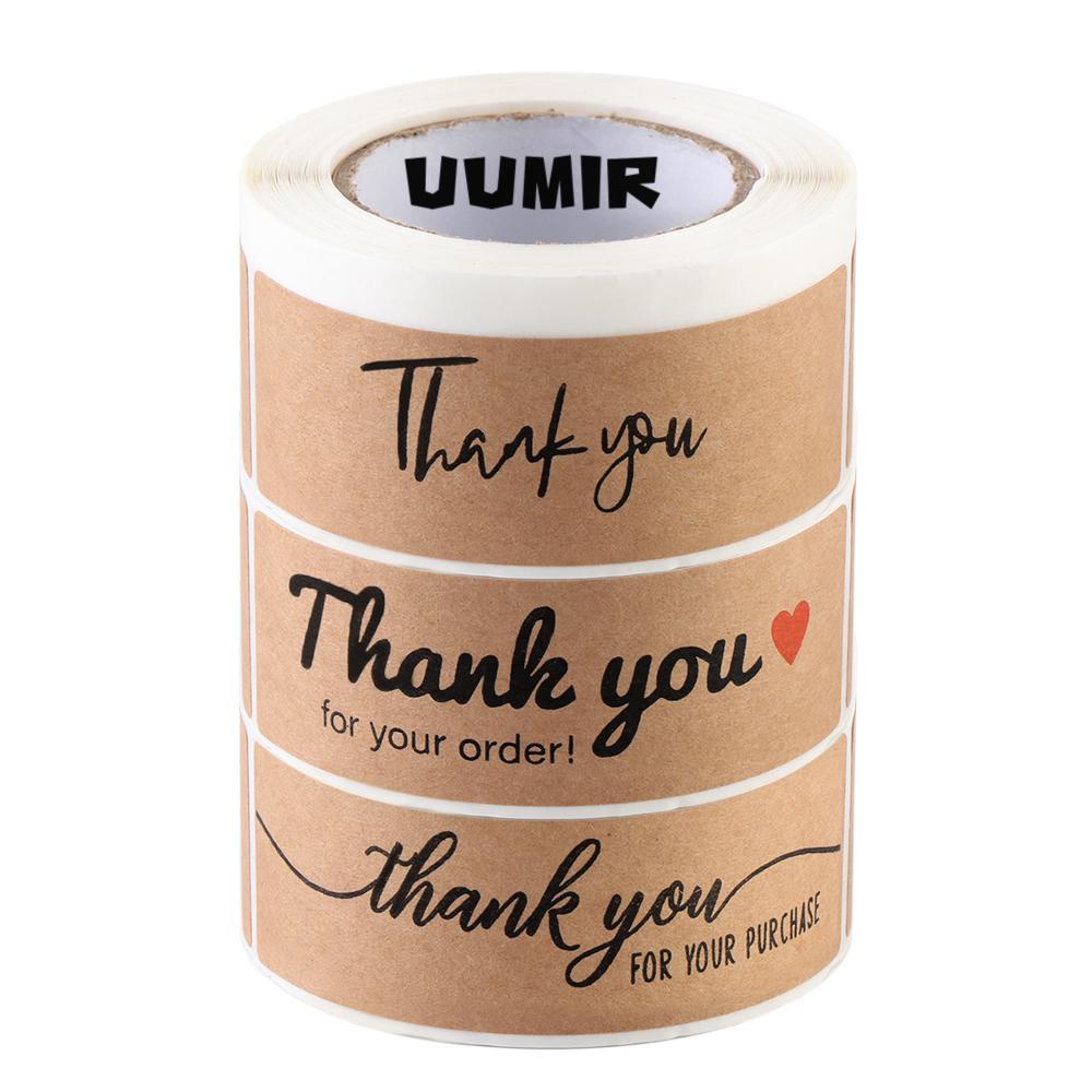 UUMIR Cuộn 120 nhãn dán chữ thank you 3x1 inch tiện lợi