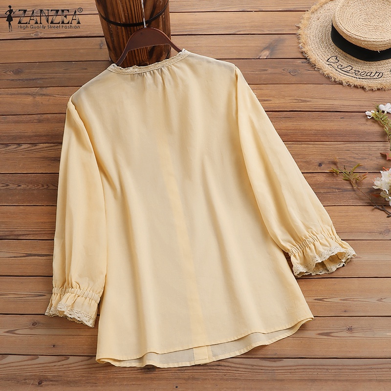 Zanzea Áo Nữ Tay Dài Phối Ren Thời Trang Quyến Rũ