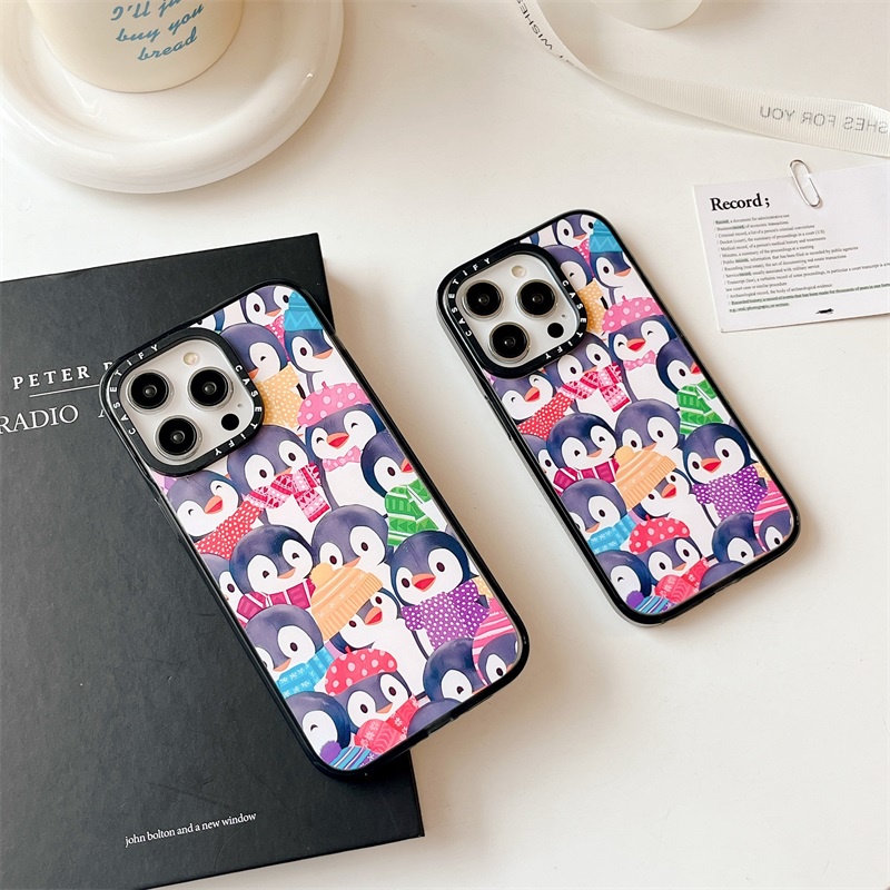 Ốp Điện Thoại Acrylic Chống Sốc In Hình Chim Cánh Cụt Cho Iphone11 case 12 12promax 13 13pro 13promax 14 14pro 14promax 14plus