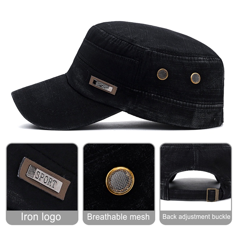 Mũ Lưỡi Trai Chất Liệu Cotton Phong Cách Quân Đội Thời Trang Cho Nam Và Nữ Kích Thước 55-59CM