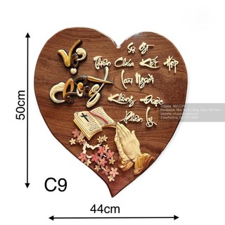 Tranh gỗ Lời Chúa Bằng Gỗ Treo Tường Trong Phòng Khách Gia Đình C9 Quà tặng Công Giáo, tân gia, đám cưới