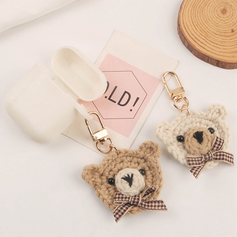 Móc Khóa Hình Gấu Thắt Nơ Bằng Vải Thời Trang