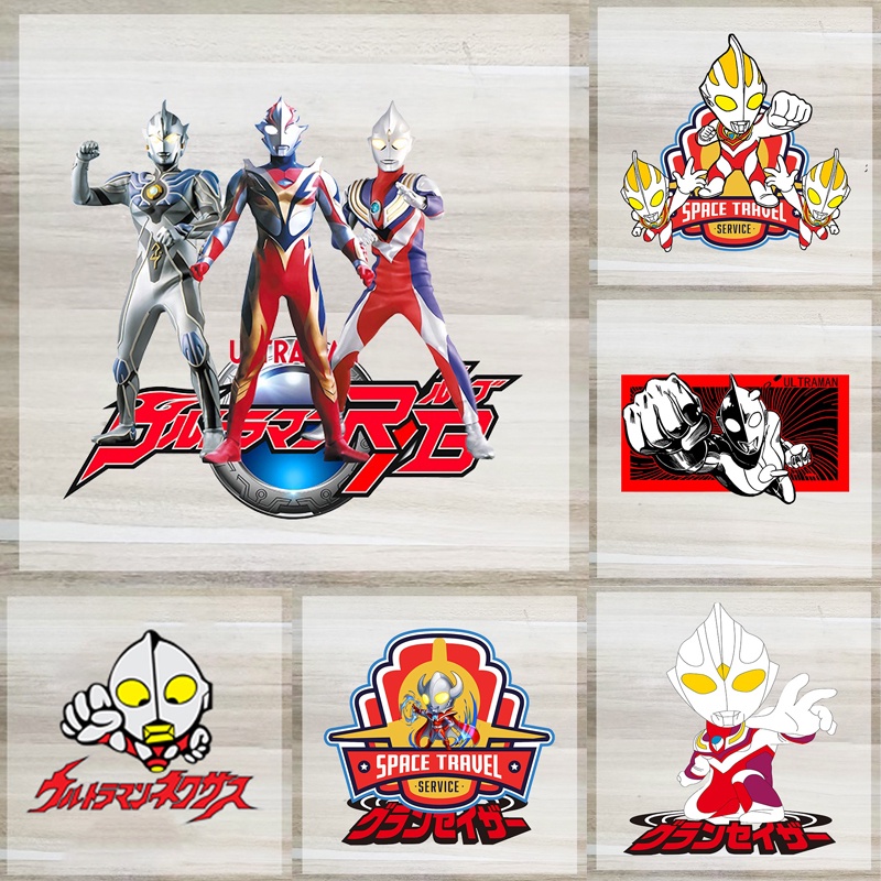 Ultraman Miếng Dán Trang Trí Balo Họa Tiết Hoạt Hình Thủ Công Có Thể Giặt Được