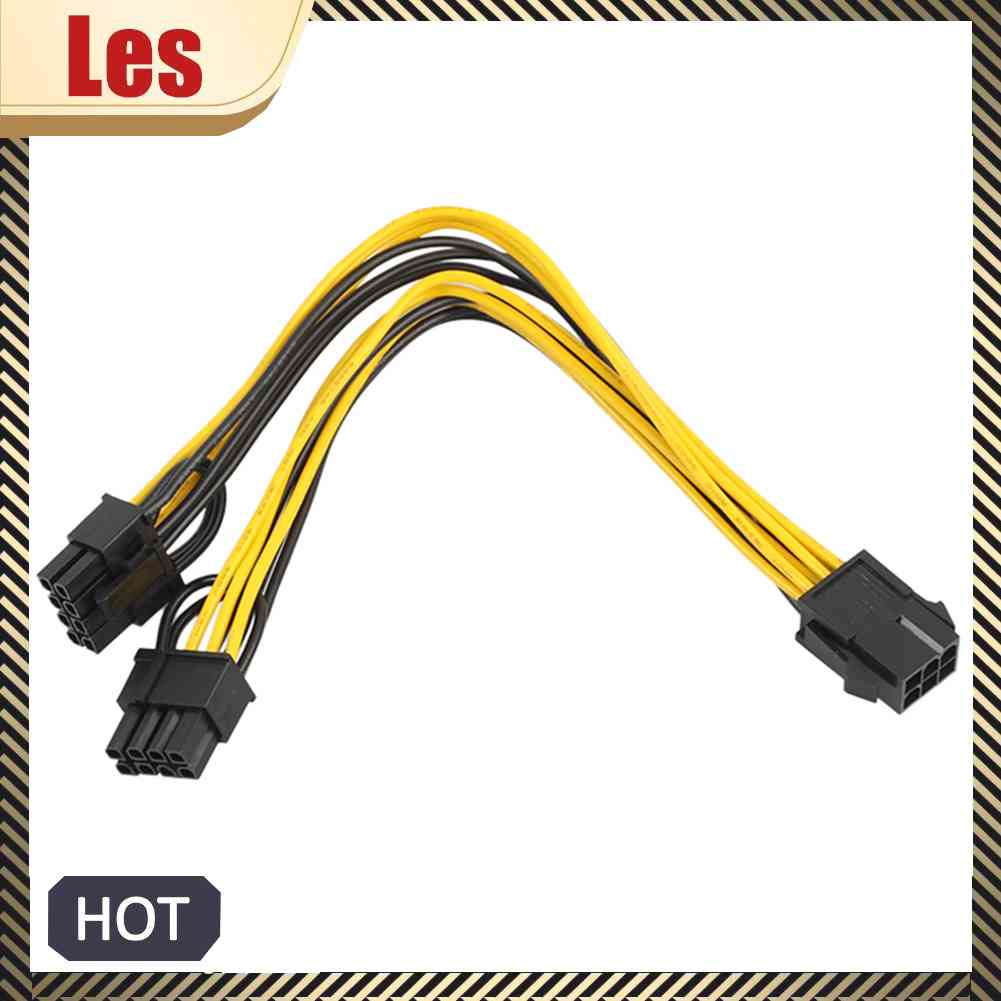 20cm 6 Pin to Dual 8 Pin PCI Power Splitter Cable VGA PCI Express Adapter