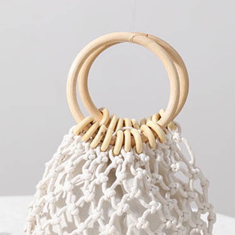 Ielgy Túi Xách bucket Dệt Rỗng Đơn Giản Cho Nữ