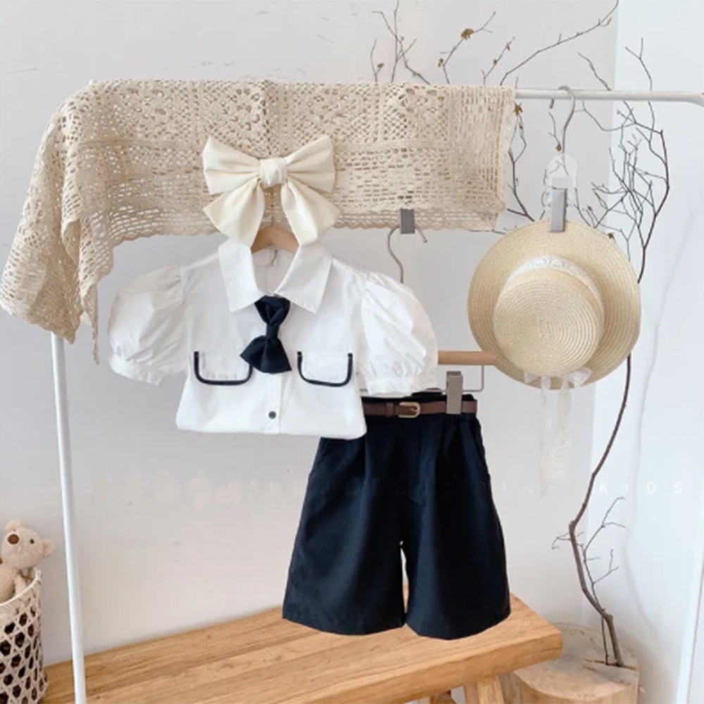 BEAR LEADER Set Áo Thun Tay Ngắn Và Quần Short Thời Trang Mùa Hè 2023 Mới Cho Bé Gái 1-6 Tuổi