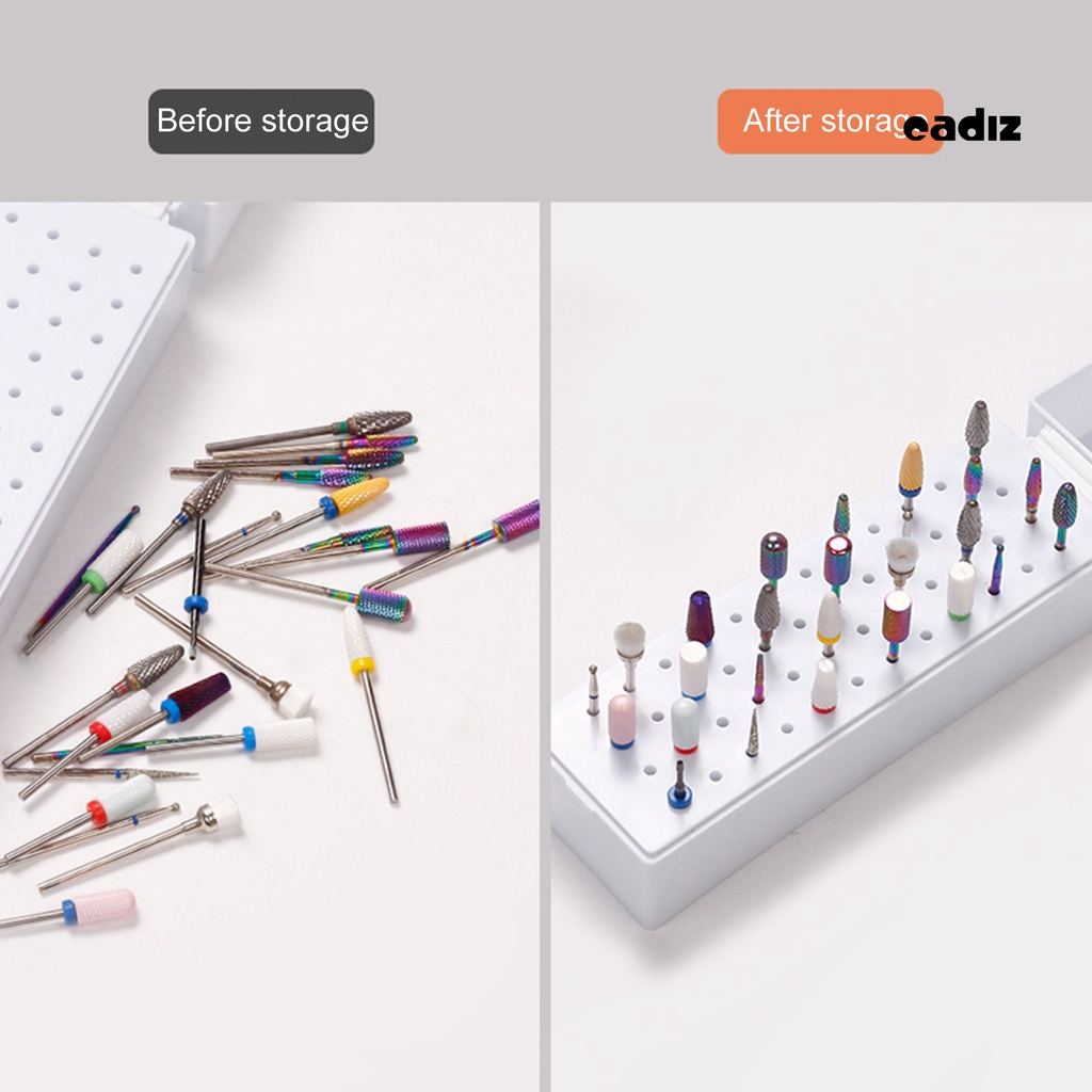 Hộp Đựng Mũi Khoan Móng Tay 48 Lỗ Bằng Nhựa Trong Suốt Chống Bụi Tiết Kiệm Không Gian DIY