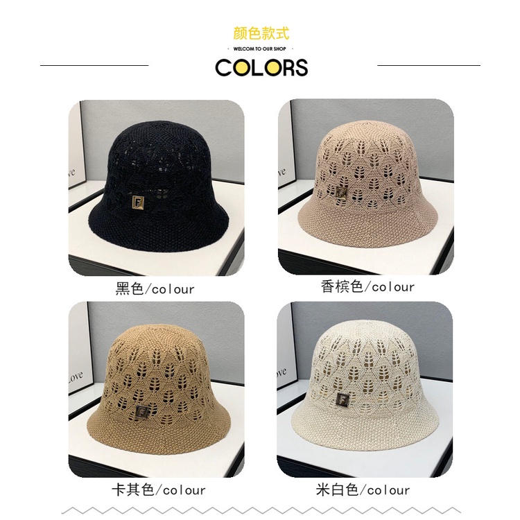Mũ Bucket Chống Nắng Chống Tia Uv Màu Đen Trơn Thời Trang Xuân Hè 2023 Dành Cho Nữ
