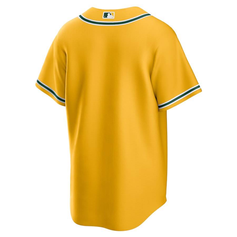 Áo Thun Bóng Chày Thể Thao QY 2023 MLB Oakland Có Nút Cài Màu Vàng Kim