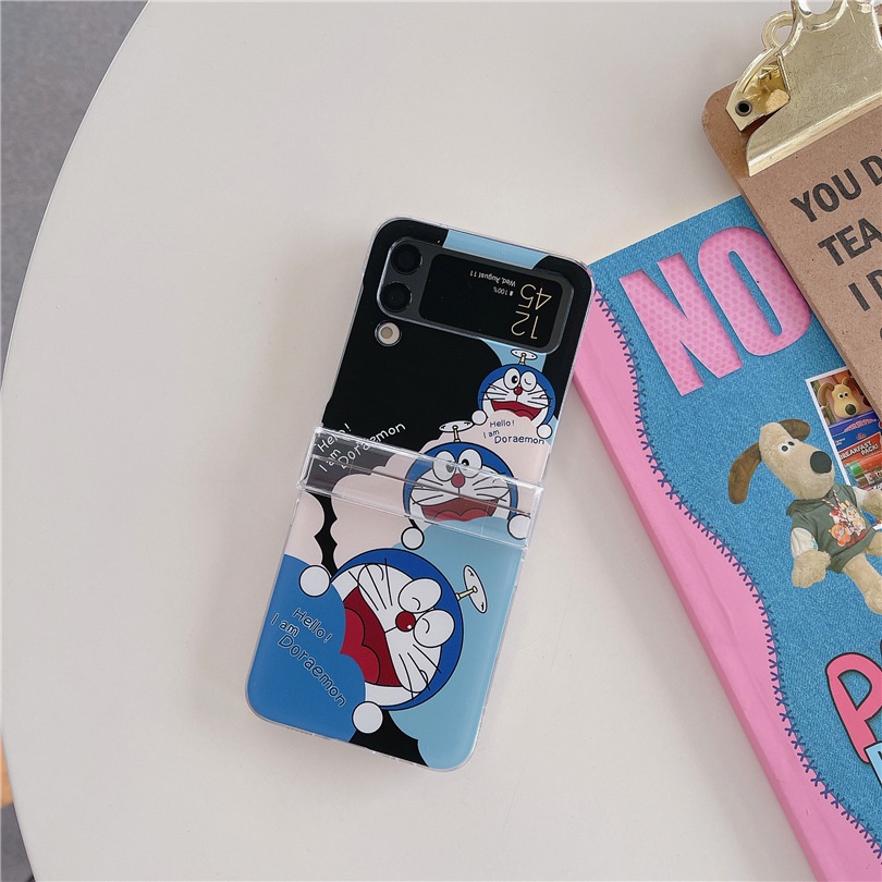 Ốp Điện Thoại PC Cứng Hoạt Hình Doraemon Cho Samsung Galaxy Z Flip 3 Z Flip 4 W23 ZFlip3 ZFlip4