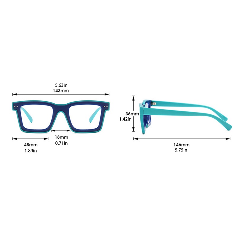 Ygt Mắt Kính Hình Vuông Chống Ánh Sáng Xanh Trong Suốt Chặn Máy Tính Cho Bé