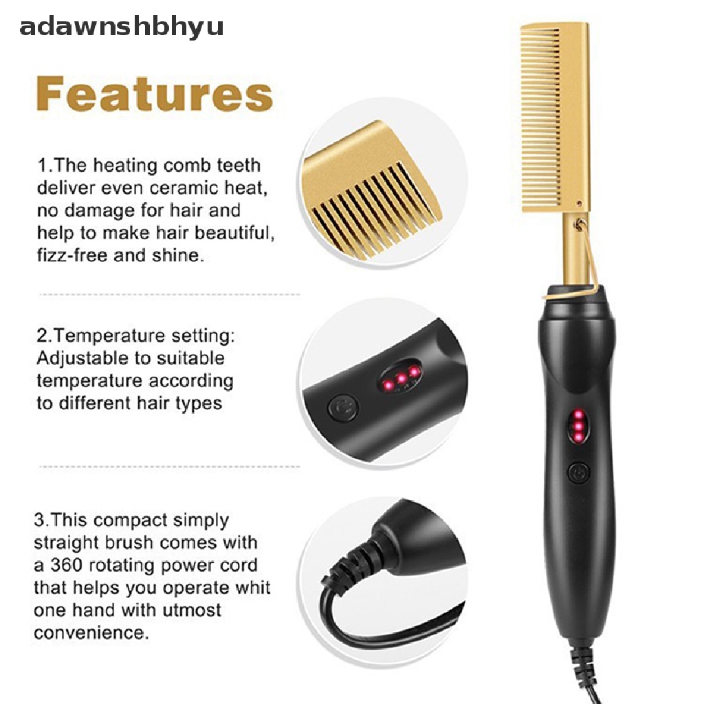 Adawnshbhyu Lược Điện Chải Tóc Khô Và Ướt Bằng Đồng Tiện Dụng Cho Gia Đình VN