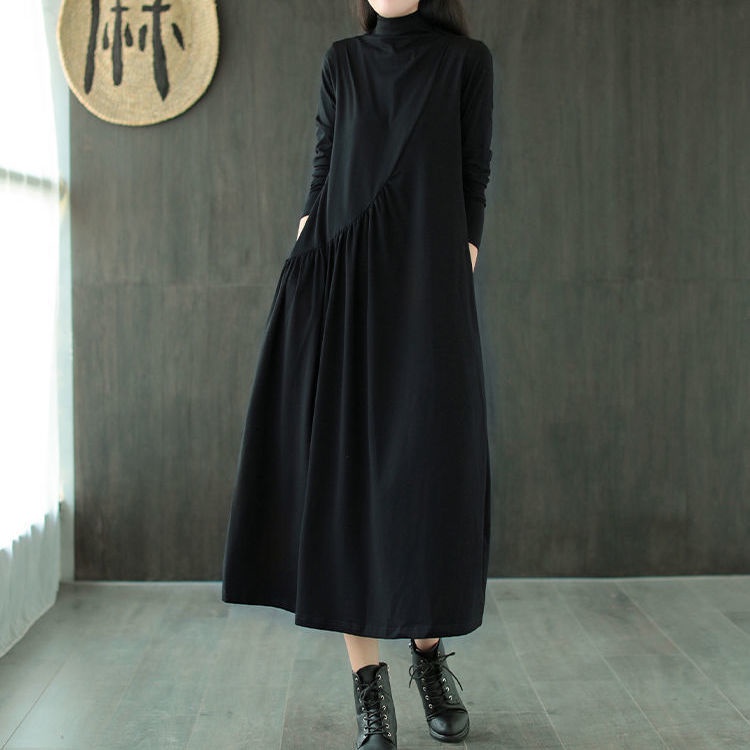 Đầm Dài Tay Cỡ Lớn Thiết Kế Giản Dị Phong Cách Retro