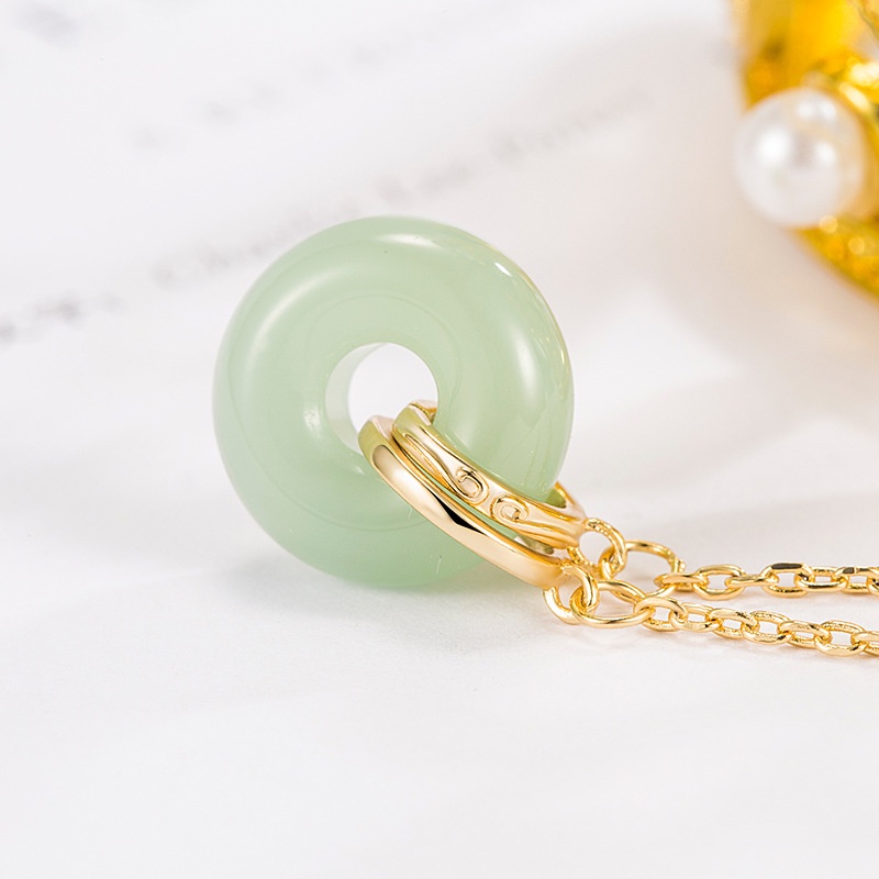 Vòng cổ Mặt Ngọc Bích Hetian Thời Trang 520 Sang Trọng Cho Nữ