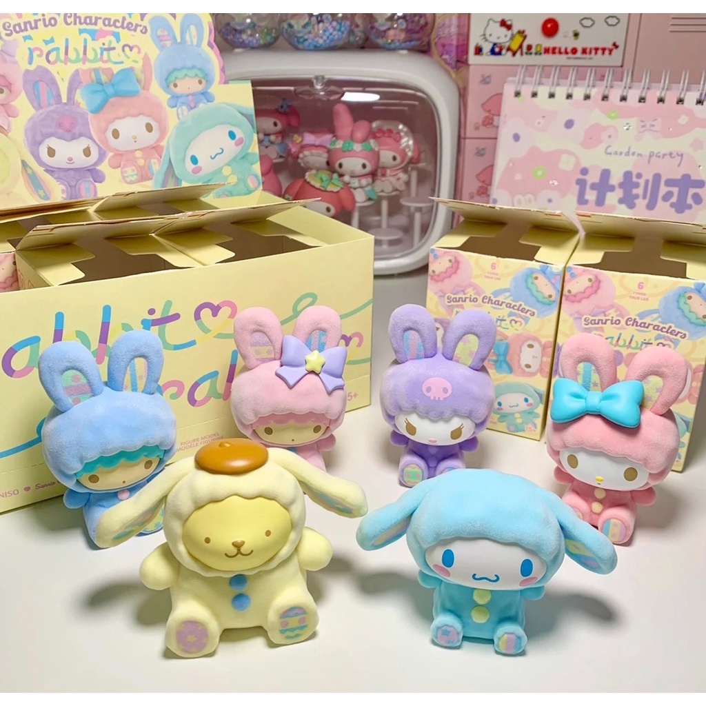 SANRIO Bộ 6 Búp Bê Đồ Chơi Thỏ Cinnamoroll Kuromi Đáng Yêu