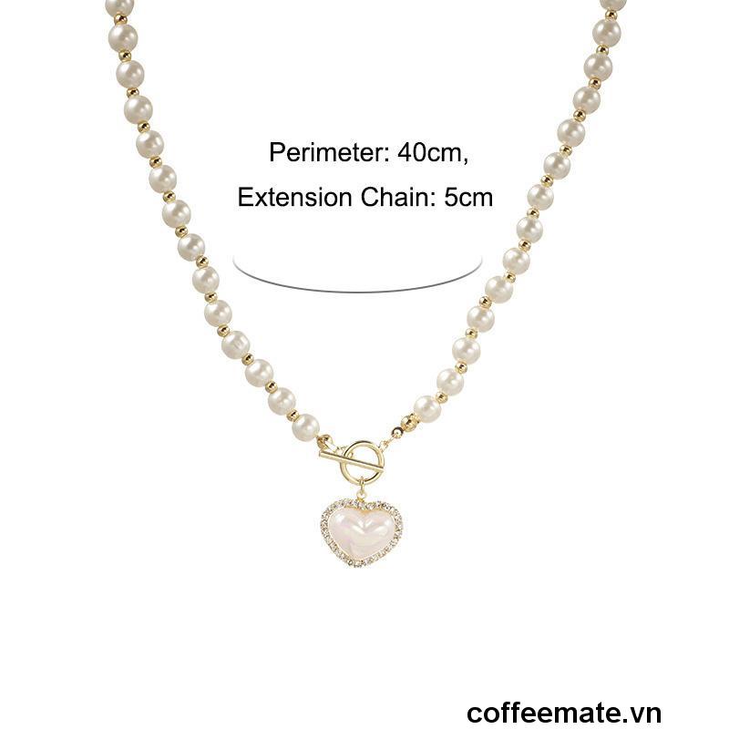 ⚡Vòng cổ Mặt Trái Tim Đính Ngọc Trai Thời Trang Cho Nữ