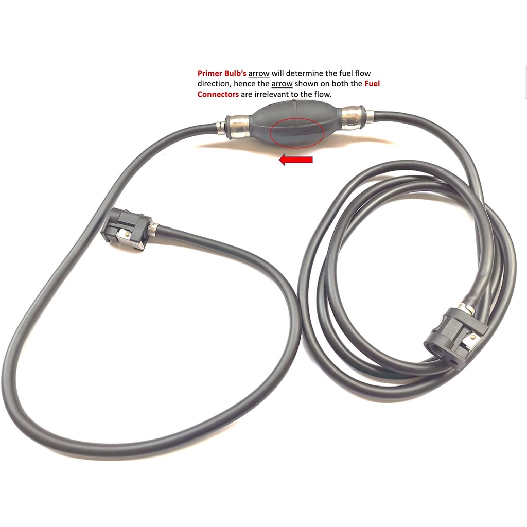 Bộ Ống Dẫn Nhiên Liệu và Bơm Đẩy Nạp Nhiên Liệu với Đầu Nối cho Động Cơ Ngoài Yamaha 4-150HP - Đường Kính Ống (8mm)