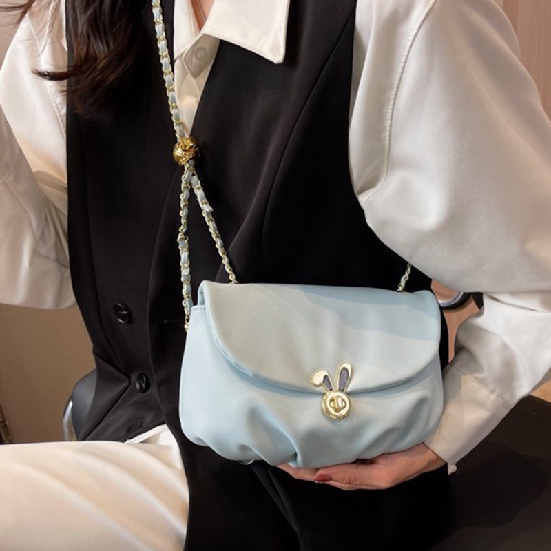 Túi Đeo Vai Màu Kẹo Phối Dây Xích Đơn Giản Thời Trang Cho Nữ