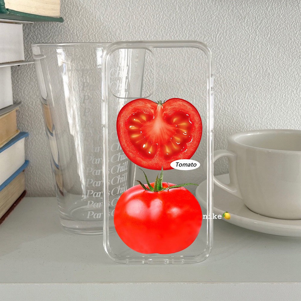 Ốp Điện Thoại Trong Suốt Hình Cà Chua Cho Iphone 14pro / 14promax / 13 / 13pro / 13promax / 11 / 12 