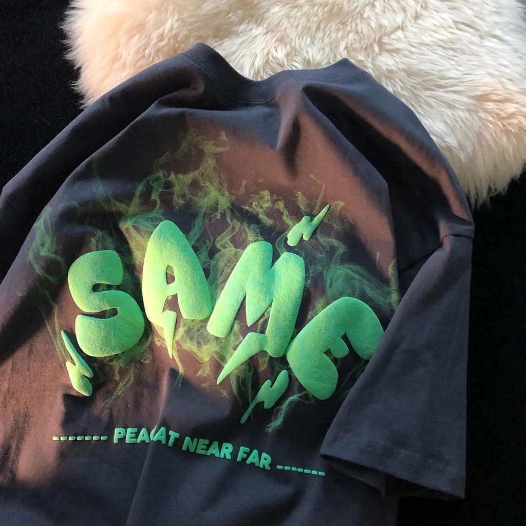 Áo Thun Tay Ngắn Nhuộm Màu Dáng Rộng Phong Cách Hip Hop Thời Trang Mùa Hè Cho Nữ