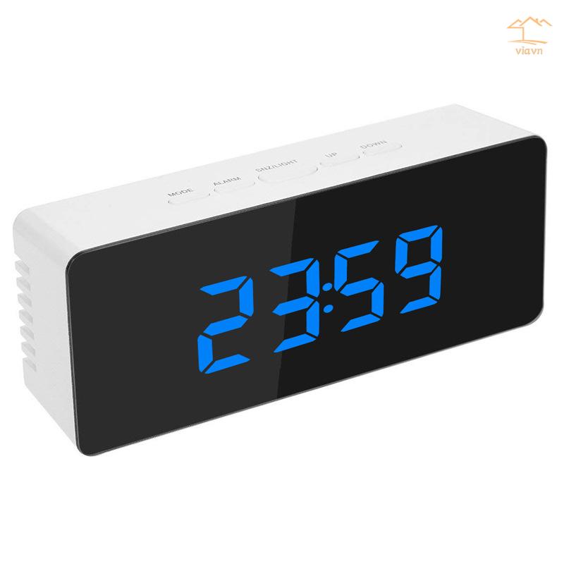 Amazon [Mới] Amazon & New]#39; s Đồng Hồ Điện Tử Đèn LED Mặt Gương Màu Trắng Dạ Quang Cạnh Giường Kiểu Bắc Âu Cho Học Sinh Và Trẻ Em