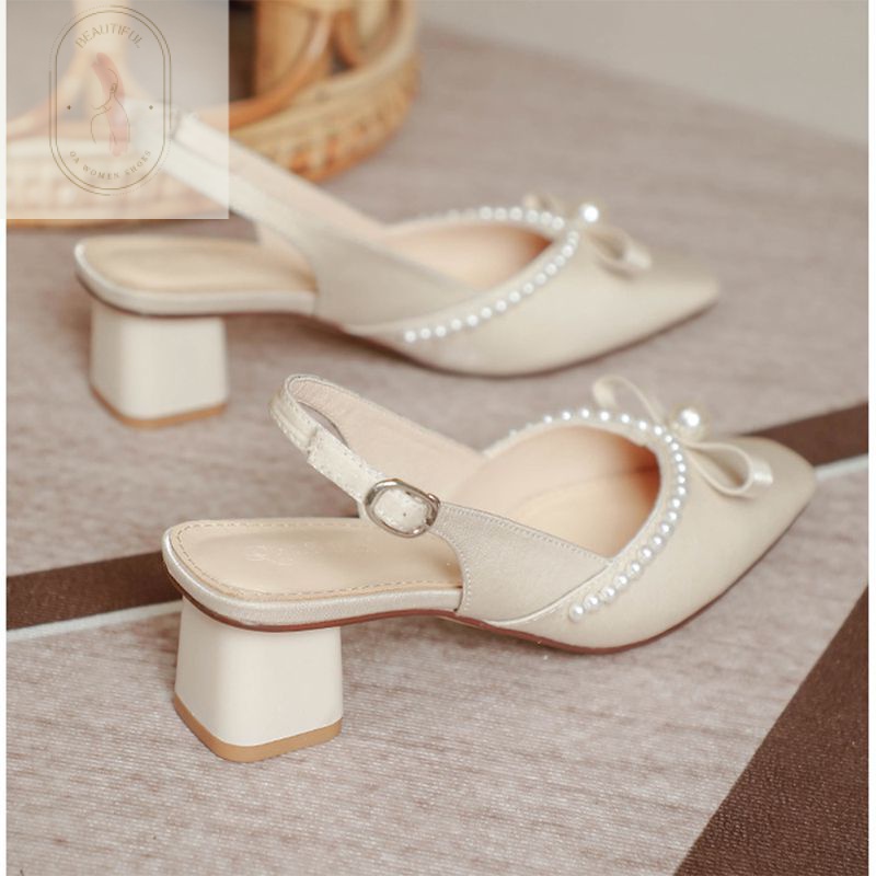 Sandal Cao Gót Mũi Vuông Phong Cách Mới Mùa Hè 2023-giày sandal nữ cao gót đế vuông