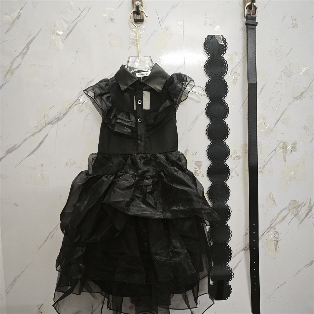 Đầm Hóa Trang Halloween Phối Lưới Phong Cách Gothic Cho Bé Gái