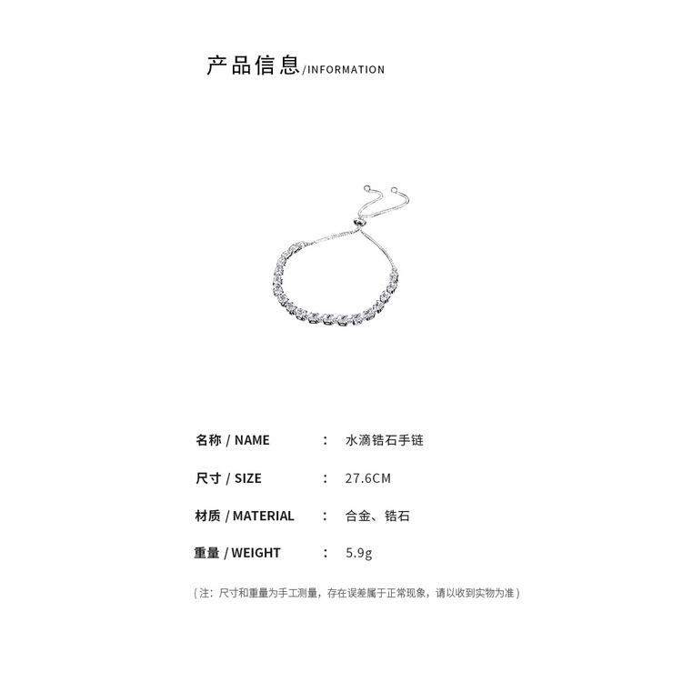 DREJEW Vòng Tay Đính Đá Zircon Đơn Giản Thời Trang Hàn Quốc Cho Nữ