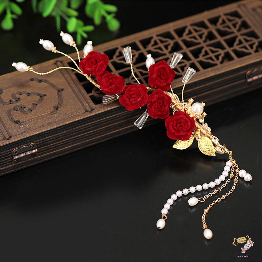 YADORNOS Ghim Cài Tóc Hình Hoa Hồng Ngọt Ngào Kèm Hóa Đơn Dành Cho Phù Dâu / Sườn Xám