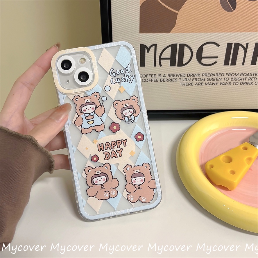 Ốp Điện Thoại Silicon Họa Tiết Hoạt Hình Chú Gấu Dễ Thương Cho Iphone 11 12 13 14 Pro Max X Xr Xs 8 7 6 Plus SE 2020