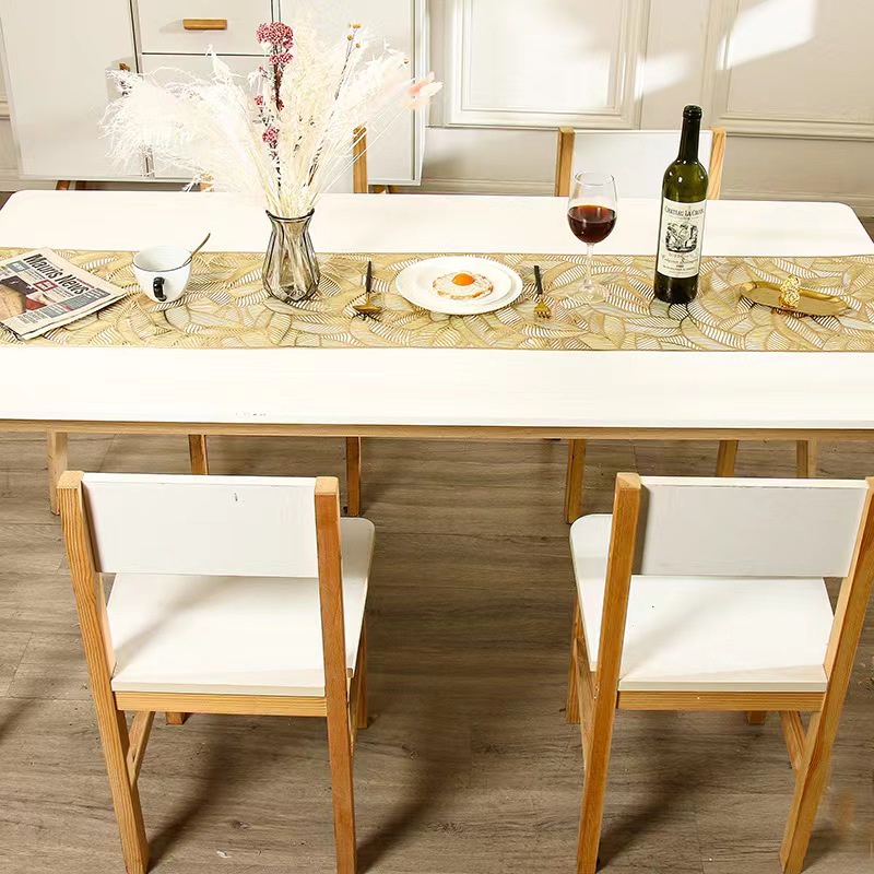 Tấm lót bàn ăn cách nhiệt hình chữ nhật họa tiết lá cây phong cách Bắc Âu