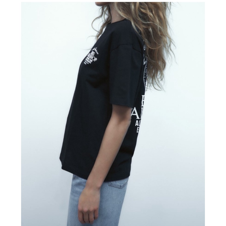 Áo Thun Tay Ngắn Cổ Tròn Phối Màu Tương Phản Thời Trang Zara 235643312