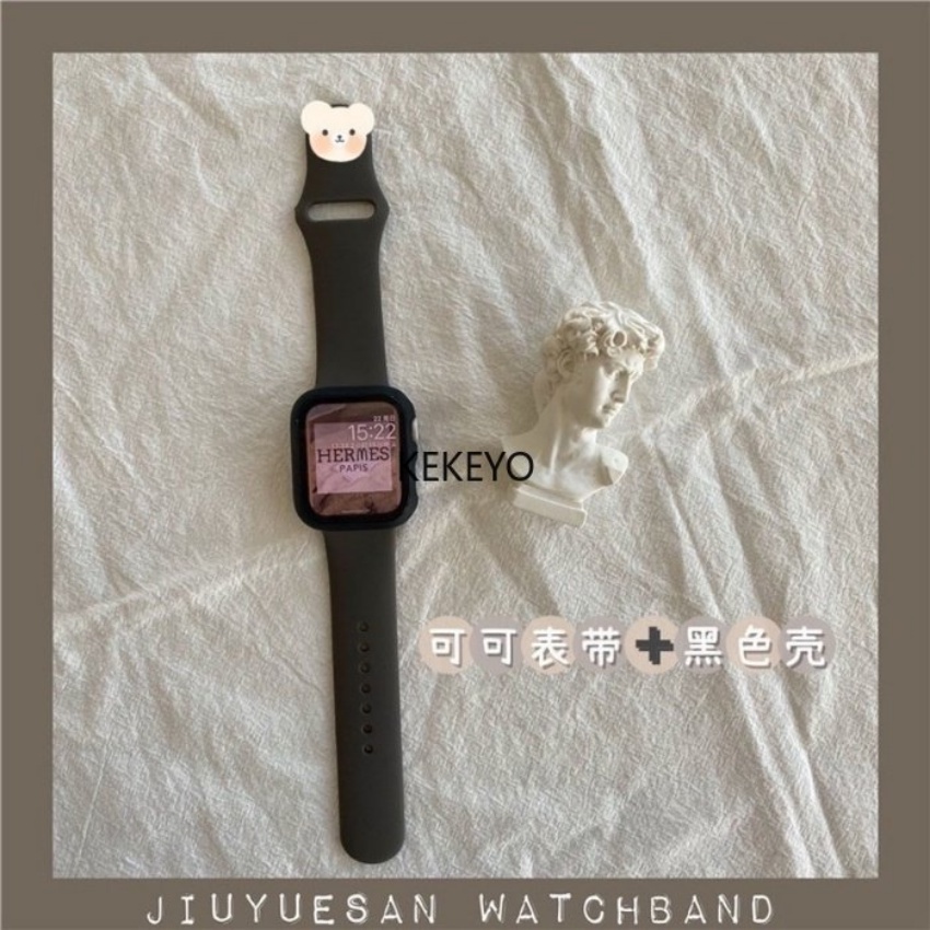 Dây Đeo Silicone + Ốp Bảo Vệ Cho Đồng Hồ Apple Watch 45mm 49mm 41mm 44mm 42mm 40mm 38Mm Series 8 7 6 SE 5 4 3 2 1