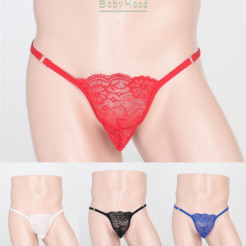Men Sissy See through Lace Bulge Pouch G-string Thong Low Rise T-back  Underwear#BBHOOD