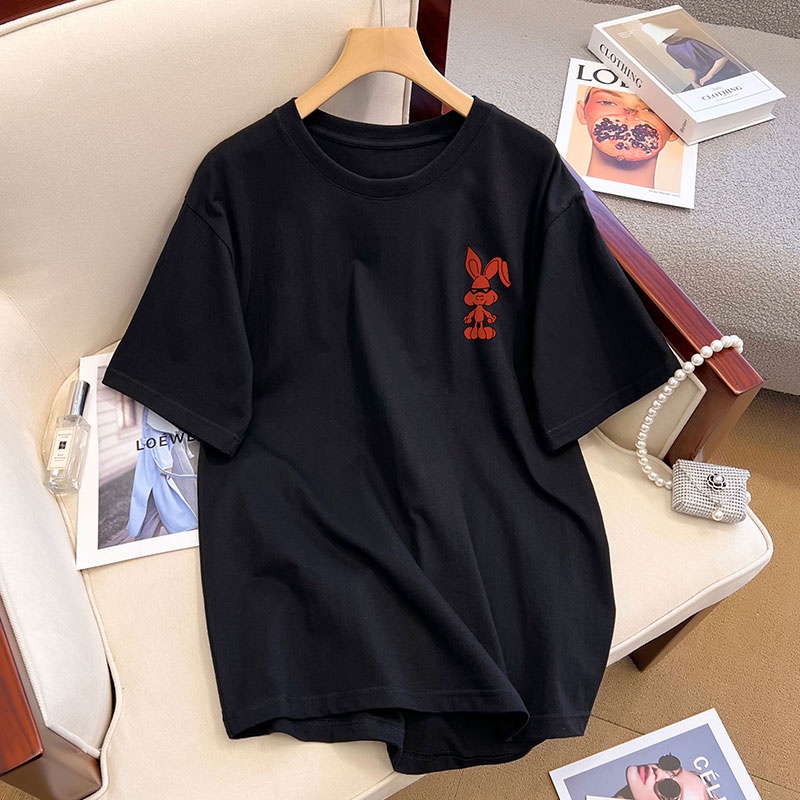 Áo thun NRVP 100% cotton tay ngắn in họa tiết độc đáo phong cách Hàn Quốc cho nữ