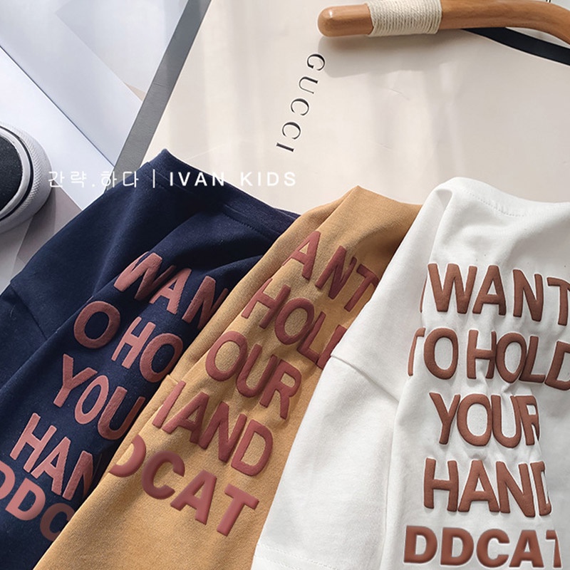 Áo Thun Tay Ngắn Thiết Kế Đơn Giản Thoáng Khí Thoải Mái Cho Bé