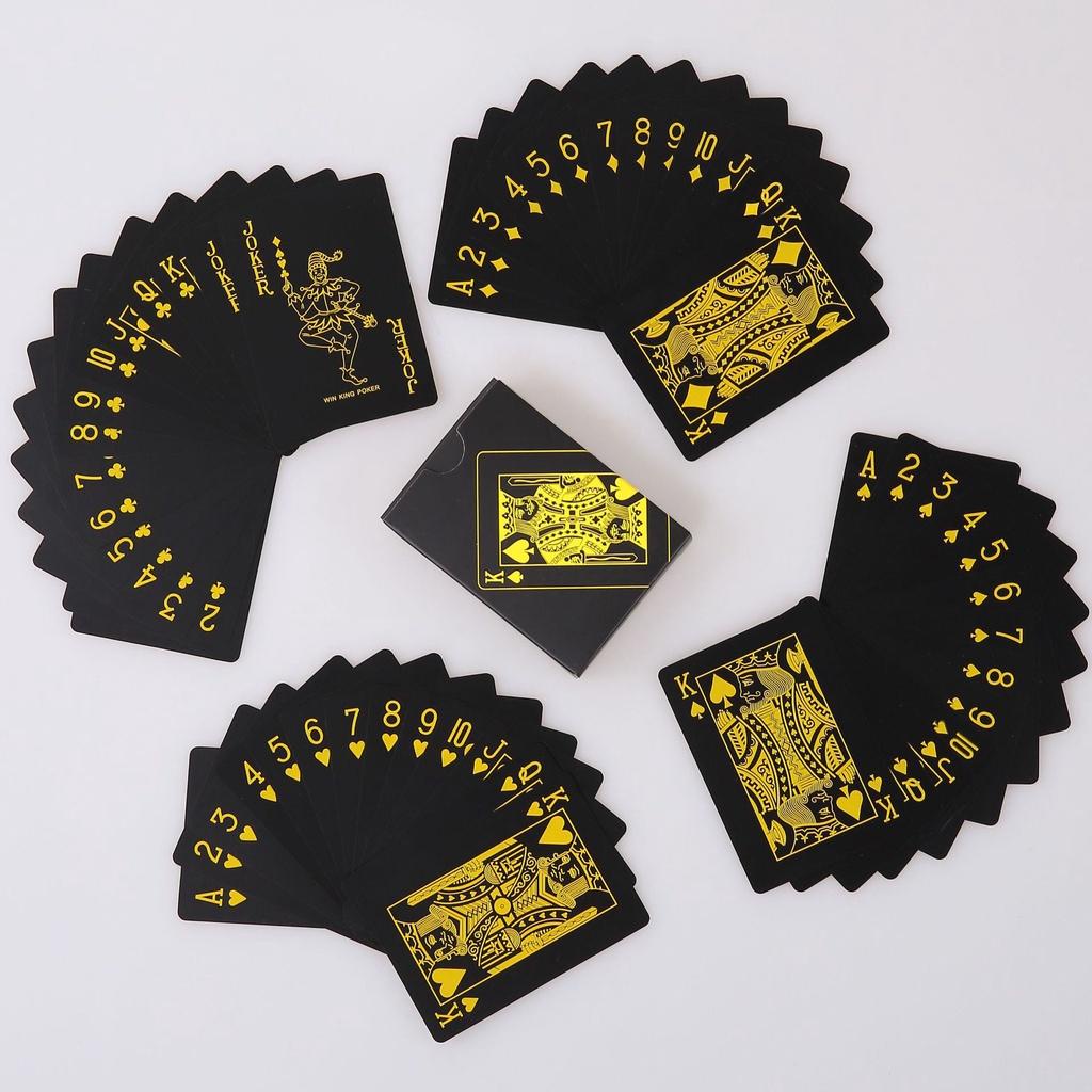 Bài Tây Poker Nền Đen Cao Cấp Chọn Màu – 54 Lá Bài Tây Đen Bằng Nhựa PVC Chống Thấm Nước Chống Gãy Bài
