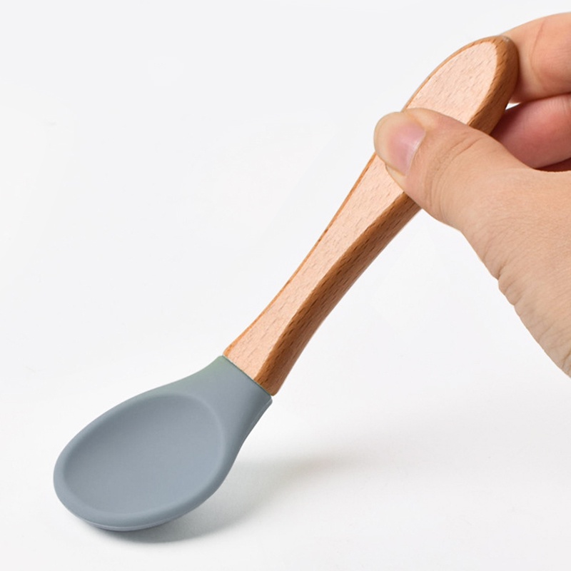 Bộ Muỗng Nĩa Bằng silicone Cho Bé Tập Ăn SJHY0301