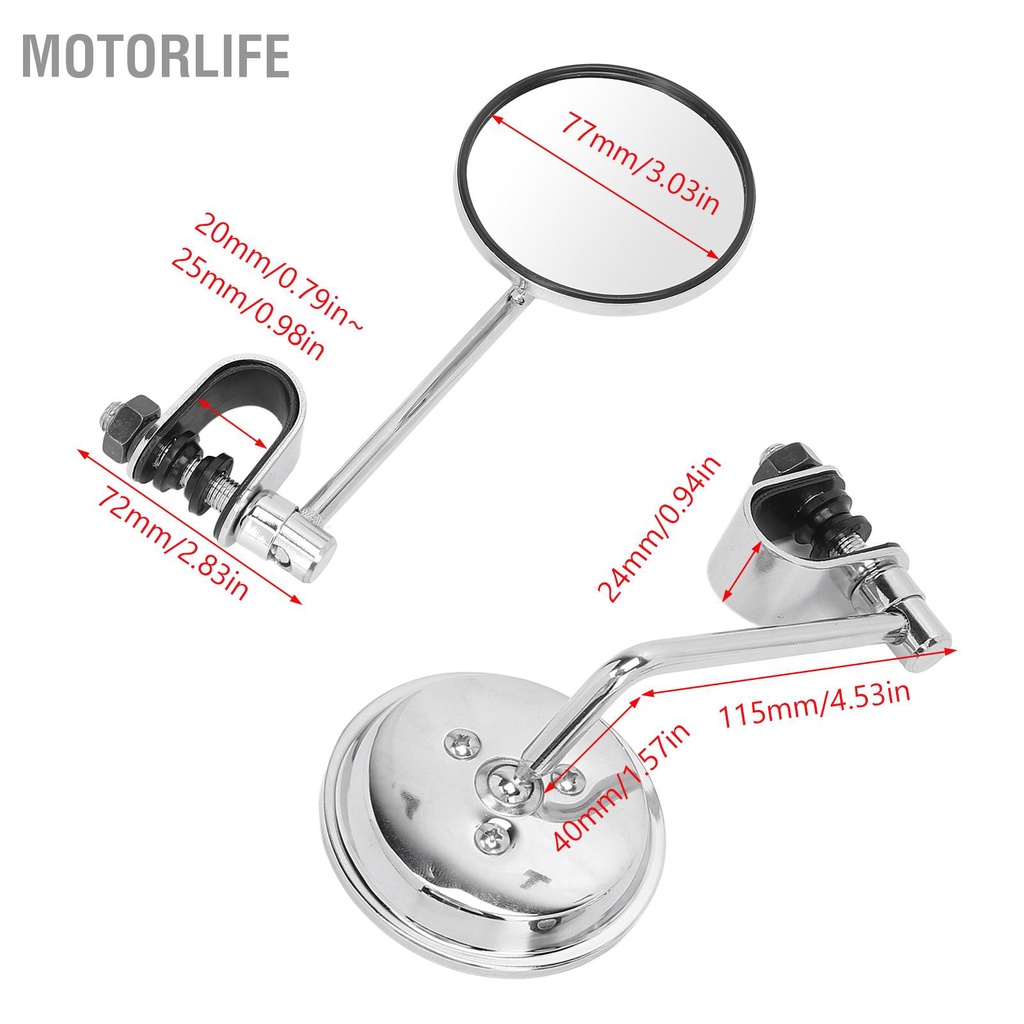 1 Cặp Gương Chiếu Hậu Tròn Có Thể Điều Chỉnh Gắn Tay Lái Xe Máy Suzuki