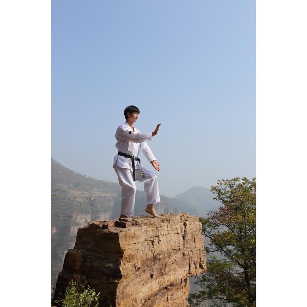 Bộ Quần Áo Tập Võ Taekwondo / Karate / Karate Cổ Trắng Cho Người Lớn Và Trẻ Em