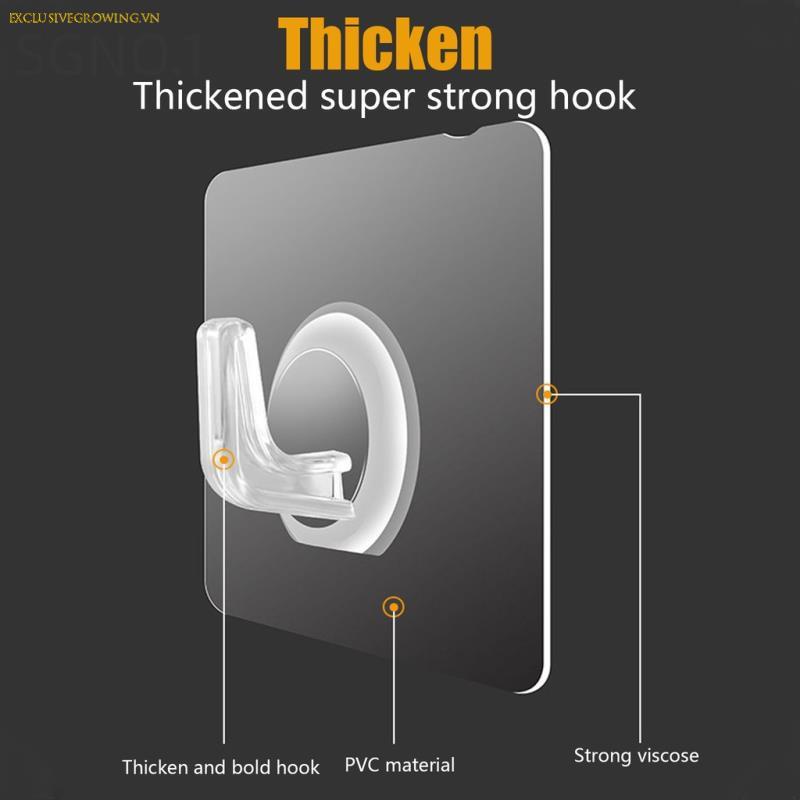 Set 20 Móc Treo Đồ Dán Tường Trong Suốt Chịu Tải Nặng Có Giác Hút Cho Nhà Bếp Nhà Tắm
