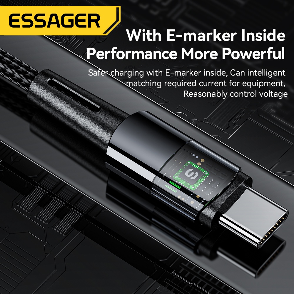 Essager Dây Cáp Sạc Nhanh usb Loại c 240w PD3.1 Cho Điện Thoại Huawei Samsung