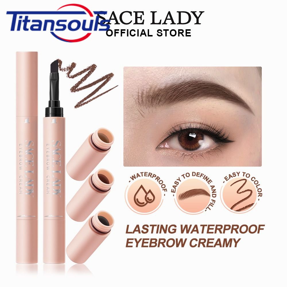 Sẵn Sàng✅SACE LADY Kem Kẻ Mắt Lông Mày Gel Kẻ Lông Mày Hình Xăm Lâu Trôi Chống Nước Kèm Cọ 2 Trong 1 Bút Chì Kẻ Lông Mày Sắc Tố Trang Điểm Mắt TTS