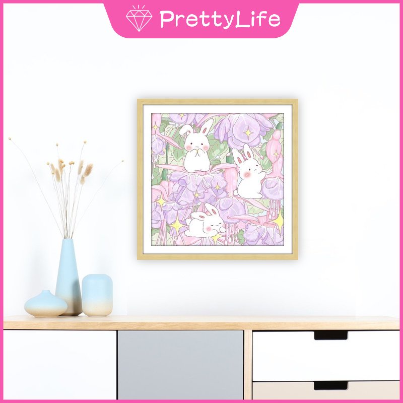 Bộ Tranh Đính Đá 5D Tự Làm 30x30cm Hình Thỏ Hoạt Hình / Cây Cối Trang Trí Nhà Cửa