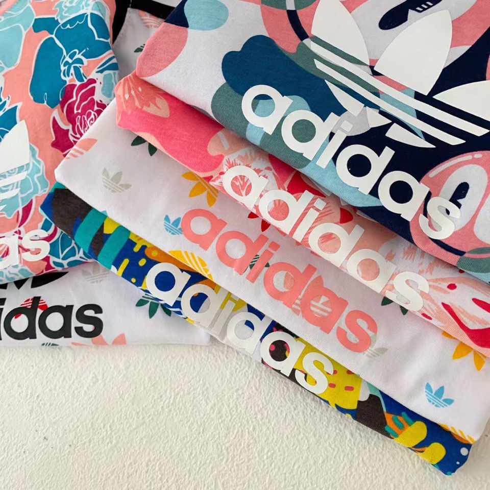 Adidas_Set Áo Thun Ngắn Tay Và Quần Short Họa Tiết Rằn Ri Thời Trang Mùa Hè 2023 Cho Bé