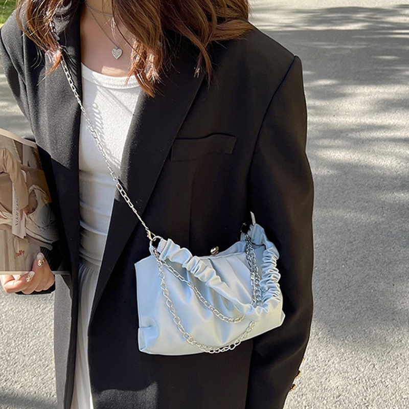 Túi Đeo Chéo Hình Đám Mây Màu Trắng Phong Cách Hàn Quốc Thời Trang Cho Nữ