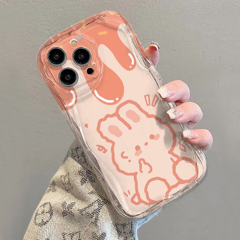 ✅Ốp Điện Thoại Mềm Trong Suốt Chống Sốc Hình Thỏ Kem Cho iPhone14 / 13promax 12 / 11 7 / 8p xsxr